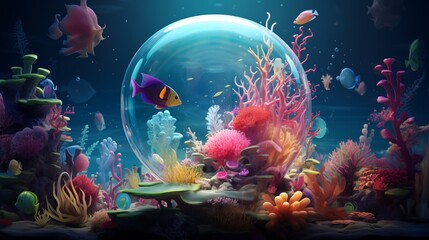 Obraz na płótnie Canvas Vibrant Underwater Coral Ecosystem