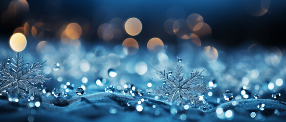Obraz na płótnie Canvas Intricate Snowflakes Close-Up on Winter Day