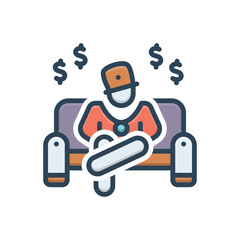 Color illustration icon for rich