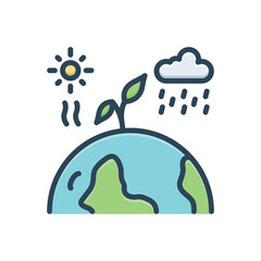 Color illustration icon for climate