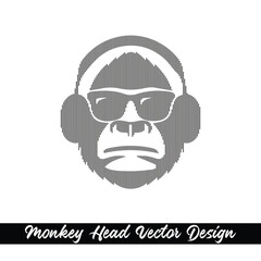 Monkey Head Vector Design Creative Concept
