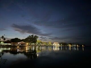 Fototapeta premium Night view of the river and landscape