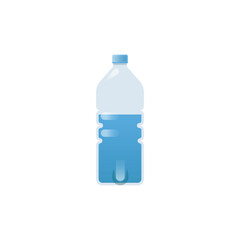 Plastic water bottle vector illustration, water bottle flat icon