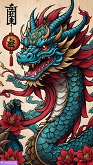 Fototapeta na wymiar new year card year of the dragon 