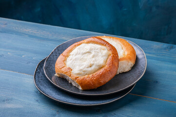 Cheesecake with cottage cheese. Traditional pastry of Russian and Ukrainian cuisine 