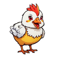 chicken cartoon, cute and funny, transparent background