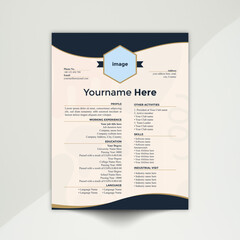 Resume or cv Design template Clean and modern with minimal design

