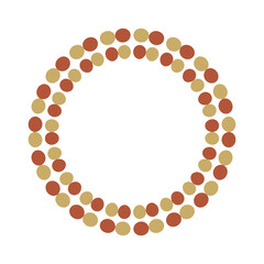 Circle Frame Of Spiritual Beads Vector Illustration