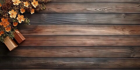 Fototapeta premium Backdrop of grunge aesthetics old wooden board story of time and nature. Surface weathered and rough carries textured imprint of years gone by testament to enduring strength