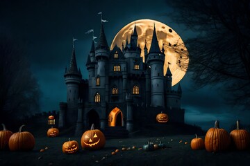 halloween background with pumpkin