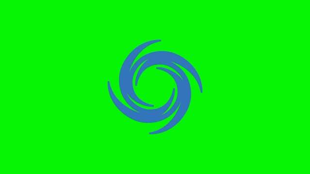 Animated Hurricane symbol rotates on green screen. Typhoon, storm, twister, vortex