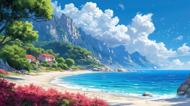 Sunny Morning On Sea Beach Zablace, Background Banner HD