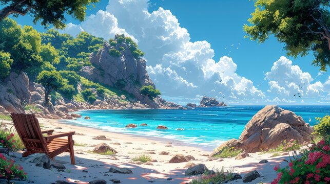 Sunny Morning On Sea Beach Zablace, Background Banner HD