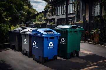 green garbage bin