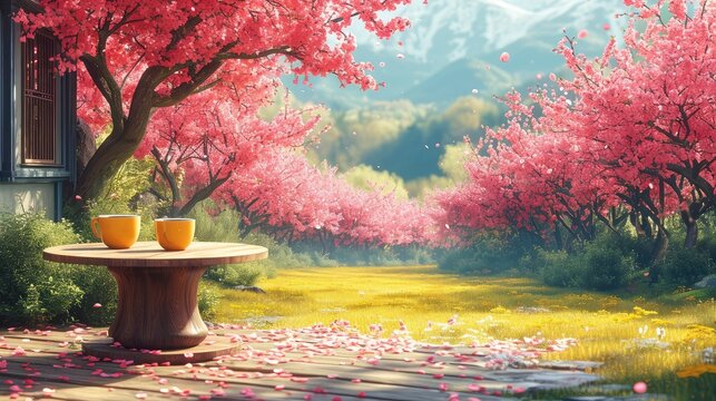Table Background Spring Time, Background Banner HD