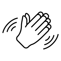Clapping hands vector icon set collection. Clapping hands Outline flat Icon.