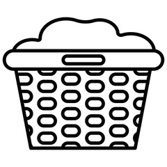 laundry hamper vector icon set collection. laundry hamper Outline flat Icon.
