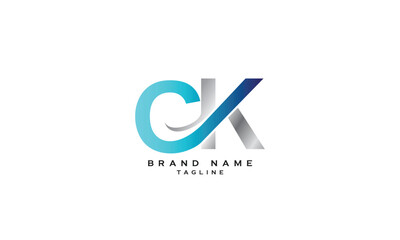 CK, KC, Abstract initial monogram letter alphabet logo design
