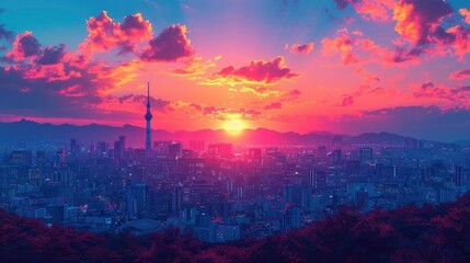 Fototapeta premium Uprisen Angle N Seoul Tower First, Background Banner HD