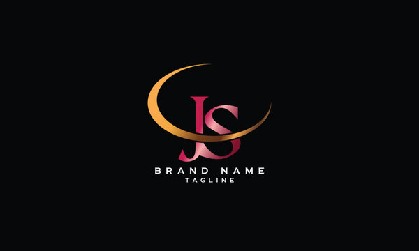 JS, SJ, Abstract initial monogram letter alphabet logo design