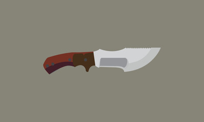 illustration of military knife on gray background