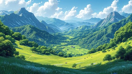 Vertical Photo Green Vally Mountains South, Background Banner HD