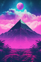pyramid vaporwave background