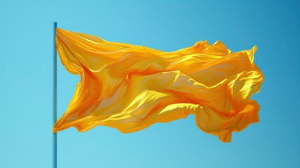 Yellow Flag Fluttering Wind Bright Blue, Background Banner HD
