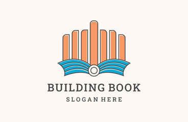 book building logo design vector template