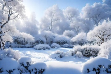 Fototapeta na wymiar snow covered tree