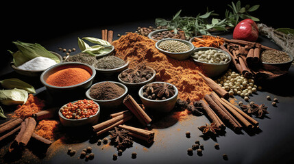 Assorted Spices Tray, Flavorful Herbs and Seasonings for Cooking