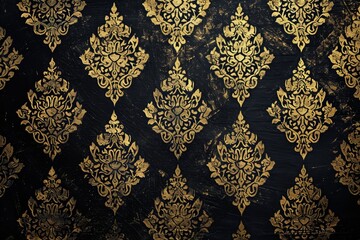 Thai pattern blackground, gold color.