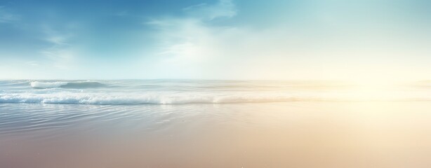 Naklejka na ściany i meble A beautiful beach with white sand and bright blue skies