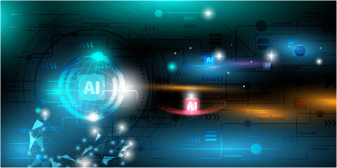 Fototapeta premium ai technology background vector illustration