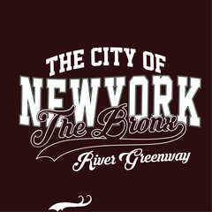 Retro New york , The bronx varsity college slogan print. Slogan typography print design. Vector t-shirt and sweatshirt graphic or other uses - obrazy, fototapety, plakaty