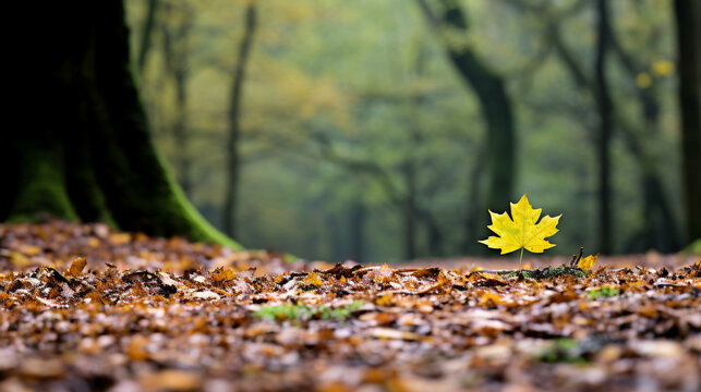 autumn leaves in the forest high definition(hd) photographic creative image