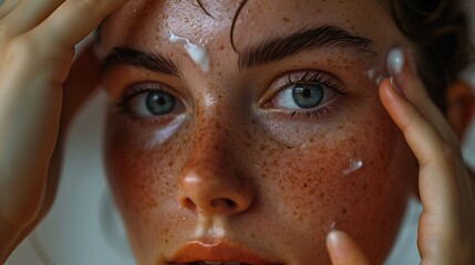 Close-up of Woman's Eye with Freckles
,Detailed close-up of a young woman's eye, highlighted by natural freckles and soft sunlight.