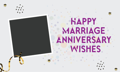 1 photo collage template. vector illustration, new collections Happy Marriage Anniversary  