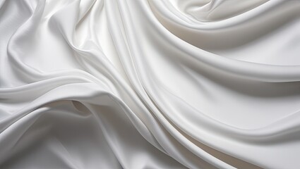 silk background. illustration of bright white fabric material in wavy layers of abstract background with dark shadows