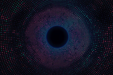 Dark Circular Halftone Dots with Copy Space