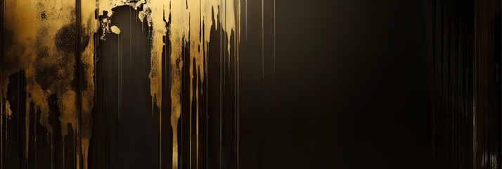 a scene of gold paint dripping on a dark background,gold white paint wall texture. black and gold, abstract grunge background. Abstract artistic background. White and gold painting background. banner