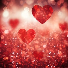 Shiny hearts bokeh light Valentine's day background
