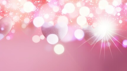 Shiny hearts bokeh light Valentine's day background
