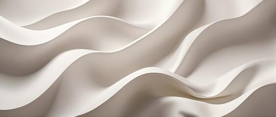 Obraz premium silk background. illustration of bright white fabric material in wavy layers of abstract background with dark shadows