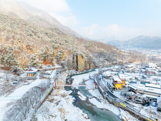 snow landscape in korea 