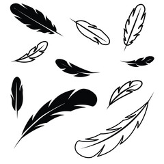 Design variations of the feather bundle icon set