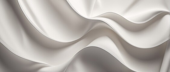 silk background. illustration of bright white fabric material in wavy layers of abstract background with dark shadows