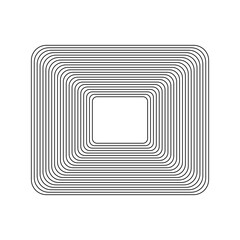 oval forming many parallel metal lines, linear typography design element.	