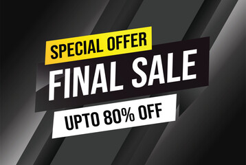 Special offer final sale tag. Banner design template for marketing. Special offer promotion or retail. background banner modern graphic design for store shop, online store, website, landing page	