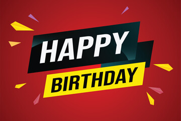 happy birthday word concept vector illustration with lines modern futuristic 3d style for landing page template web mobile app poster banner flyer background gift card coupon label wallpaper	
